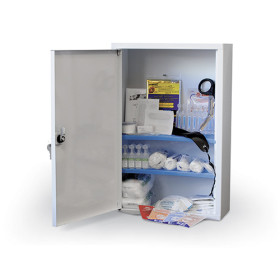 Armoire à pharmacie en métal remplie pour 8 à 10 personnes