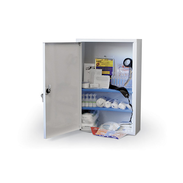 Armoire à pharmacie en métal remplie pour 8 à 10 personnes