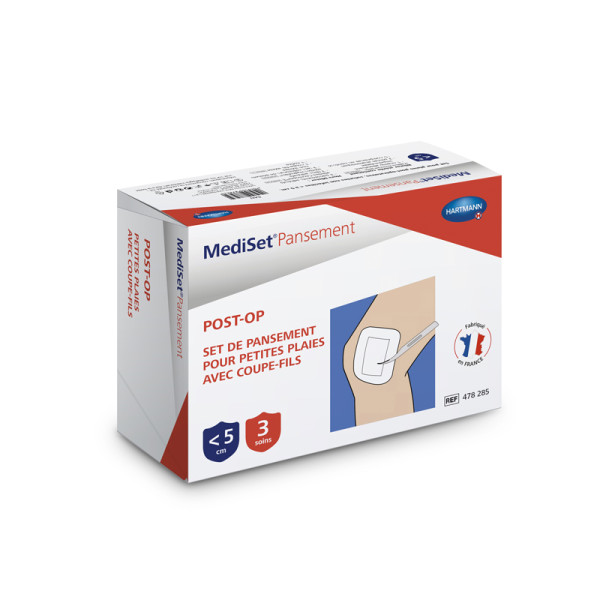 Pansements post-op / 3 soins- petites plaies avec coupe-fils MediSet