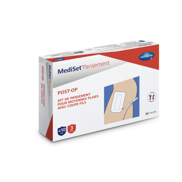 Pansements post-op / 3 soins- Plaies moyennes avec coupe-fils MediSet