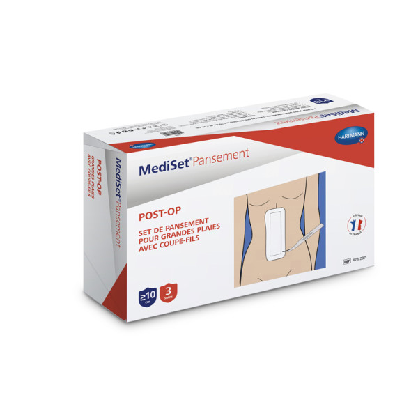 Pansements post-op / 3 soins- Grandes plaies avec coupe-fils MediSet