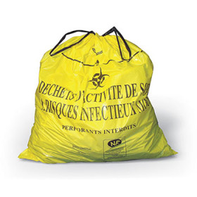 Sac lien coulissant pour Dasri 50 L, 680 x 750 mm, 23 microns - Le carton de 500.