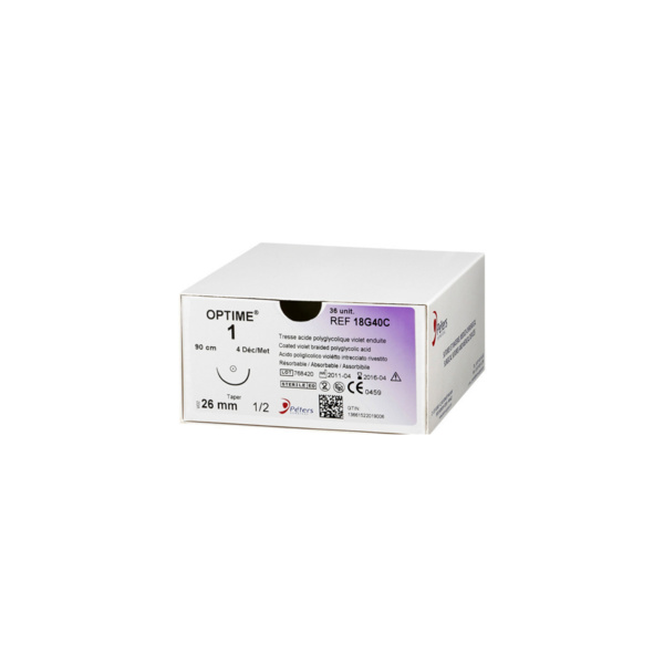 Tresse résorbable Optime® 75cm 6/0 Aig 13mm Violet