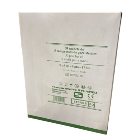 Compresse de gaze hydrophile stérile 17 fils 5 x 5 cm