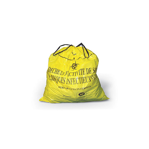 Sac lien coulissant pour Dasri 50 L, 680 x 750 mm, 23 microns - Le carton de 500.