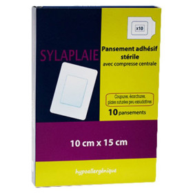 Pansement adhésif stérile avec compresse centrale 10 cm x 15 cm