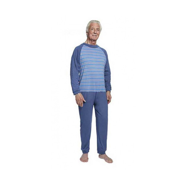 Grenouillere Mixte manches et jambes longues raye marine - Taille 1