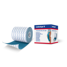 Bande adhésive élastique Leukotape K Bleu 5 m x 7,5 cm