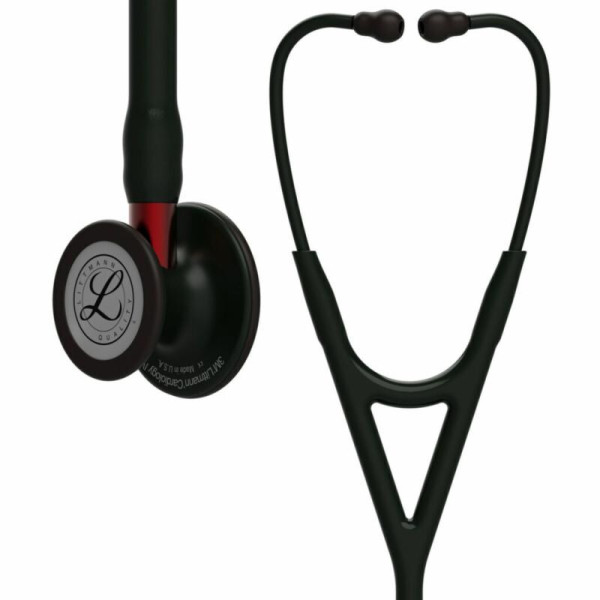 Stéthoscope 3M Cardiology IV tubulure noire Black Edition base rouge
