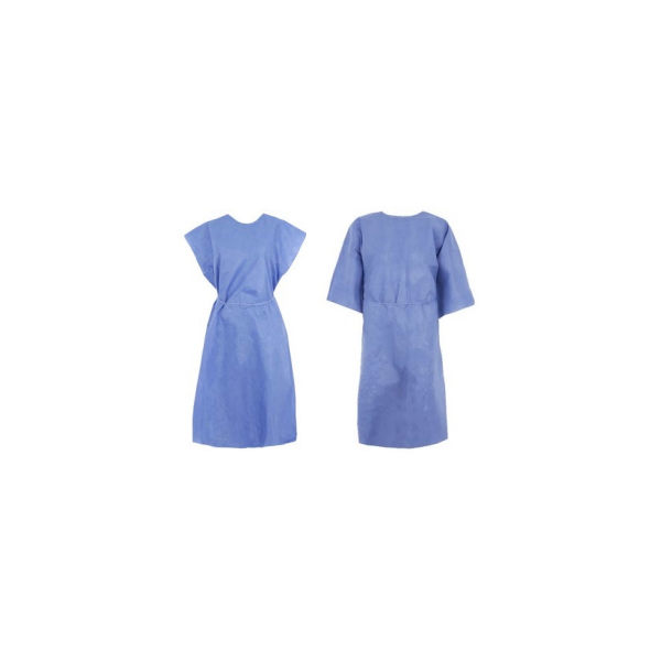 Chemise patient à manches courtes bleu 