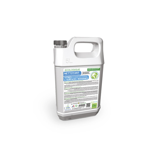Nettoyant écologique pour vitres et surfaces modernes Le bidon de 5 litres.
