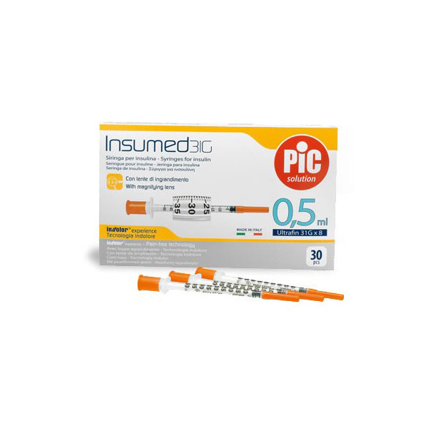 Seringue à insuline Insumed 0,5 ml 31G x 8 mm