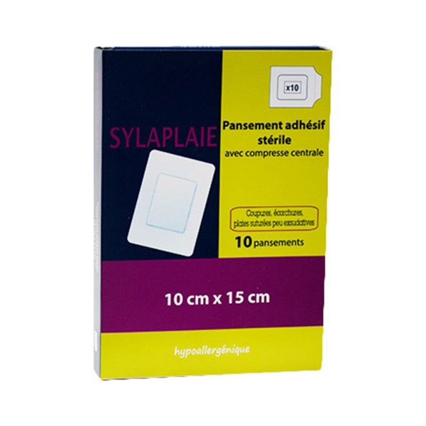 Pansement adhésif stérile avec compresse centrale 10 cm x 15 cm