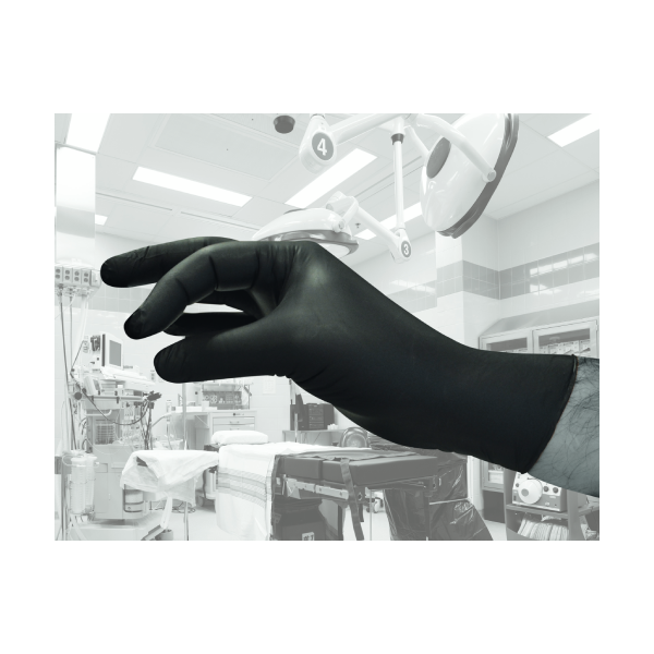 Gants d'examen nitrile non poudrés noir - S - 6/7 - Boîte de 100