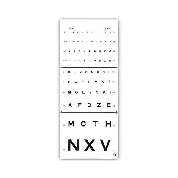 Echelle optométrique de Monoyer 3 mètres