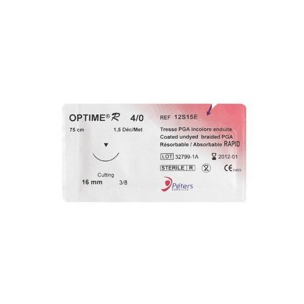 Tresse résorbable Optime® R 75cm 3/0 Aig19mm