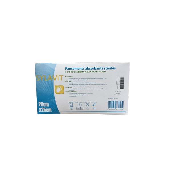 Pansement absorbant non tisse  20x25cm