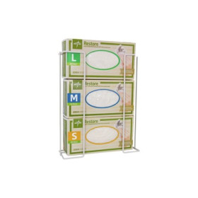 Support horizontal de boites à gants métal blanc