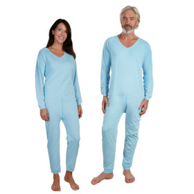 Grenouillère Manches Longues en Jersey Bleu Ciel - Taille 4