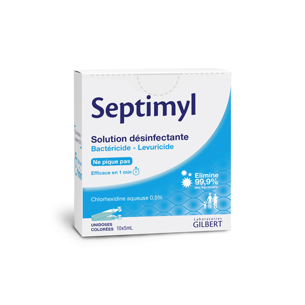 Chlorhexidine aqueuse à 0,5 % Septimyl unidose 5