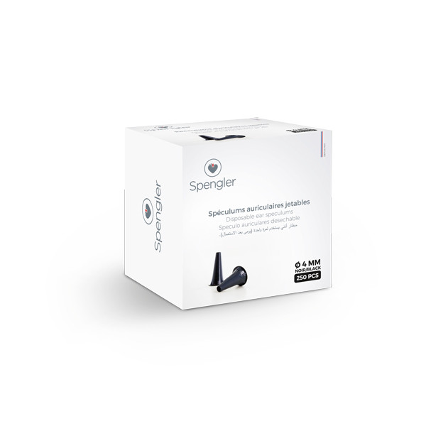 Spéculums auriculaires noir 2,5 mm enfant