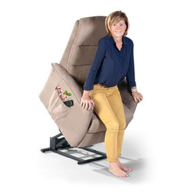 Fauteuil releveur confort Initio - Microfibre Marron cendré - Livorno