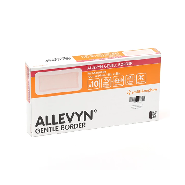 Pansement hydrocellulaire Allevyn Gentle Border 10 x 20 cm