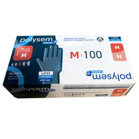 Gants d'examen Latex Polysem NP M (7-8)