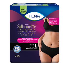 TENA Silhouette - Taille basse Normal Noir - Taille L
