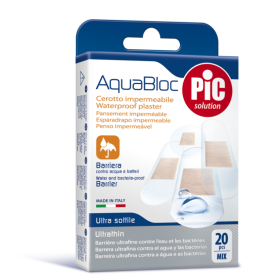 Pansement Aquabloc Pic Solution assortis 20 pièces