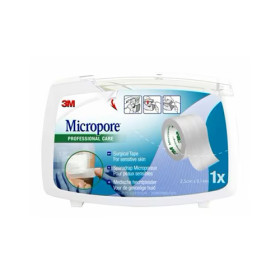 Sparadrap 3M™ Micropore™ avec dévidoir 25 mm x 9,14 m