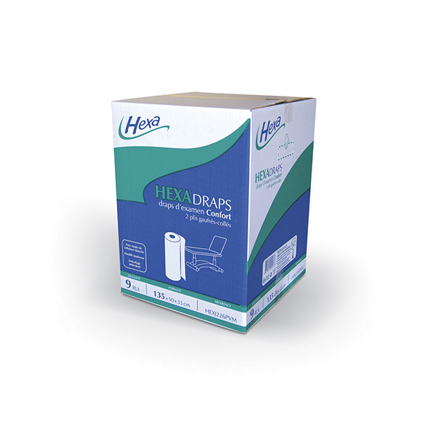 Rouleaux de draps d'examen Confort gaufrés et ouatés Hexadraps - 50 x 35 cm