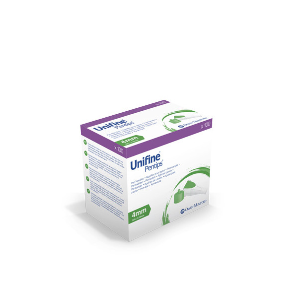 Aiguille Unifine 4 mm/32G pour stylo à insuline 