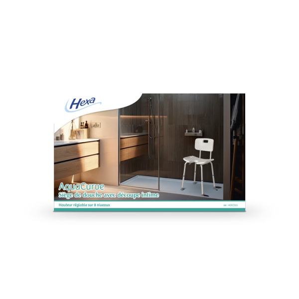 Chaise de douche rectangulaire avec découpe intime AquaCurve