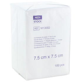Compresse gaze Non Stérile 7,5 cm x 7,5 cm