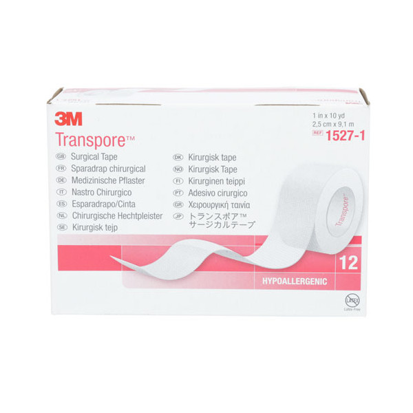 Sparadrap chirurgical 3M™ Transpore™  9,14 x 2,50 cm.