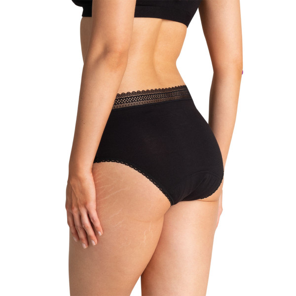 Culotte règles taille haute Noir  T40/42