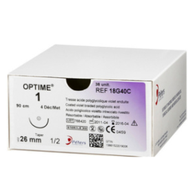 Tresse résorbable Optime® 75cm 6/0 Aig 13mm Violet