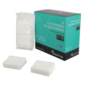 Compresse gaze stérile 10 x 10 cm 12 plis