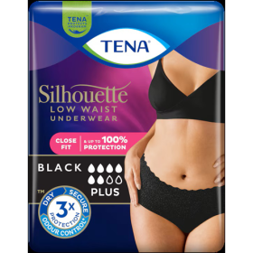 TENA Silhouette - Taille basse Normal Noir - Taille M