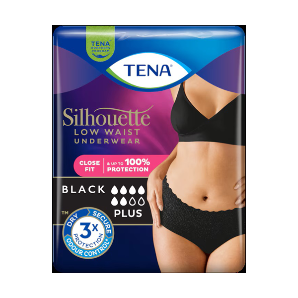 TENA Silhouette - Taille basse Normal Noir - Taille M