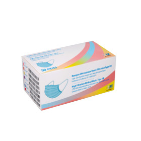 Masque en Bleu à usage médical de type 2R - Boîte de 50