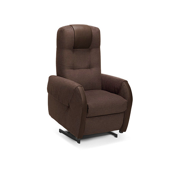 Fauteuil releveur Extra Confort Victor - Tissu/PVC Chocolat - 2 moteurs