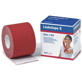 Bande adhésive élastique Leukotape K Rouge 5 m x 5 cm   
