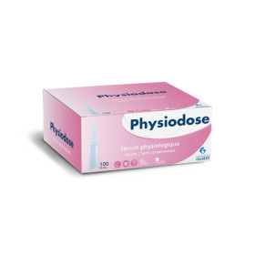 Sérum physiologique stérile La boite de 100 doses de 5 ml.