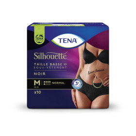 TENA Silhouette - Taille basse Normal Noir - Taille M