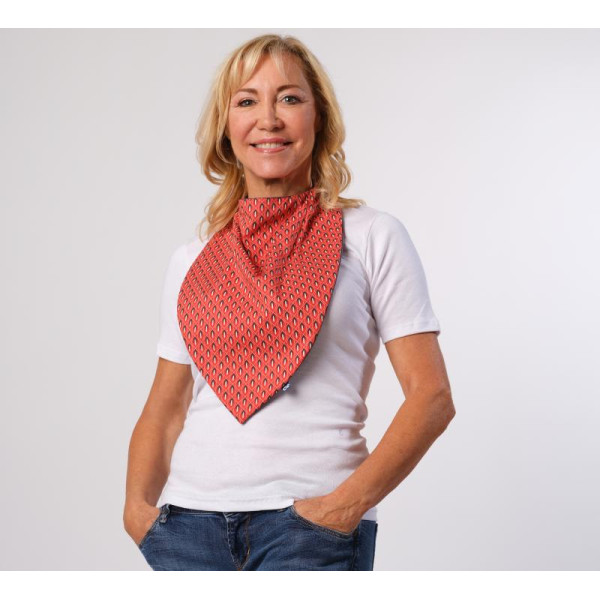 Foulard bavoir coton imprimé rouge TU