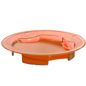 Assiette anti dérapante 23,5cm orange