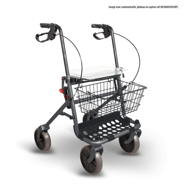 Rollator 4 roues Moov Go - Gris anthracite