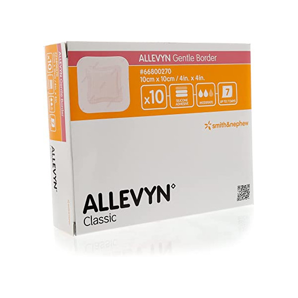 Pansement hydrocellulaire Allevyn Gentle Border 10 x 10 cm